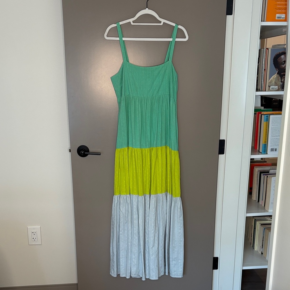 Tanya Taylor Colorblock Maxi Tent Dress - Size 8